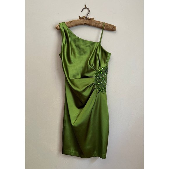 Y2k / Teeze Me / Satin / Rhinestone / Beaded Dress - Picture 1 of 5